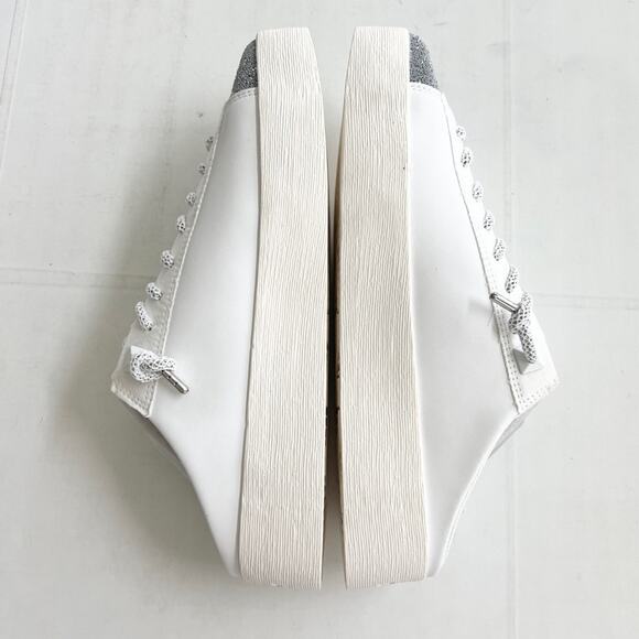 New DKNY Garren Sneaker Slip-On Mule Shoes Women’s SIZE 8.5 White Silver Glitter - Picture 6 of 11